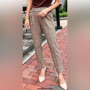 NWOT Ann Taylor Check Print Easy Ankle Pant sz M